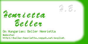 henrietta beller business card